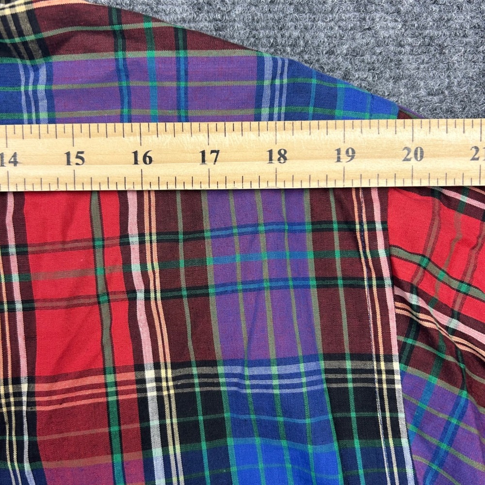 VTG Chaps Ralph Lauren Shirt Mens XL Multi Plaid Button Down Long Sleeve 80s 90s - Picture 7 of 11
